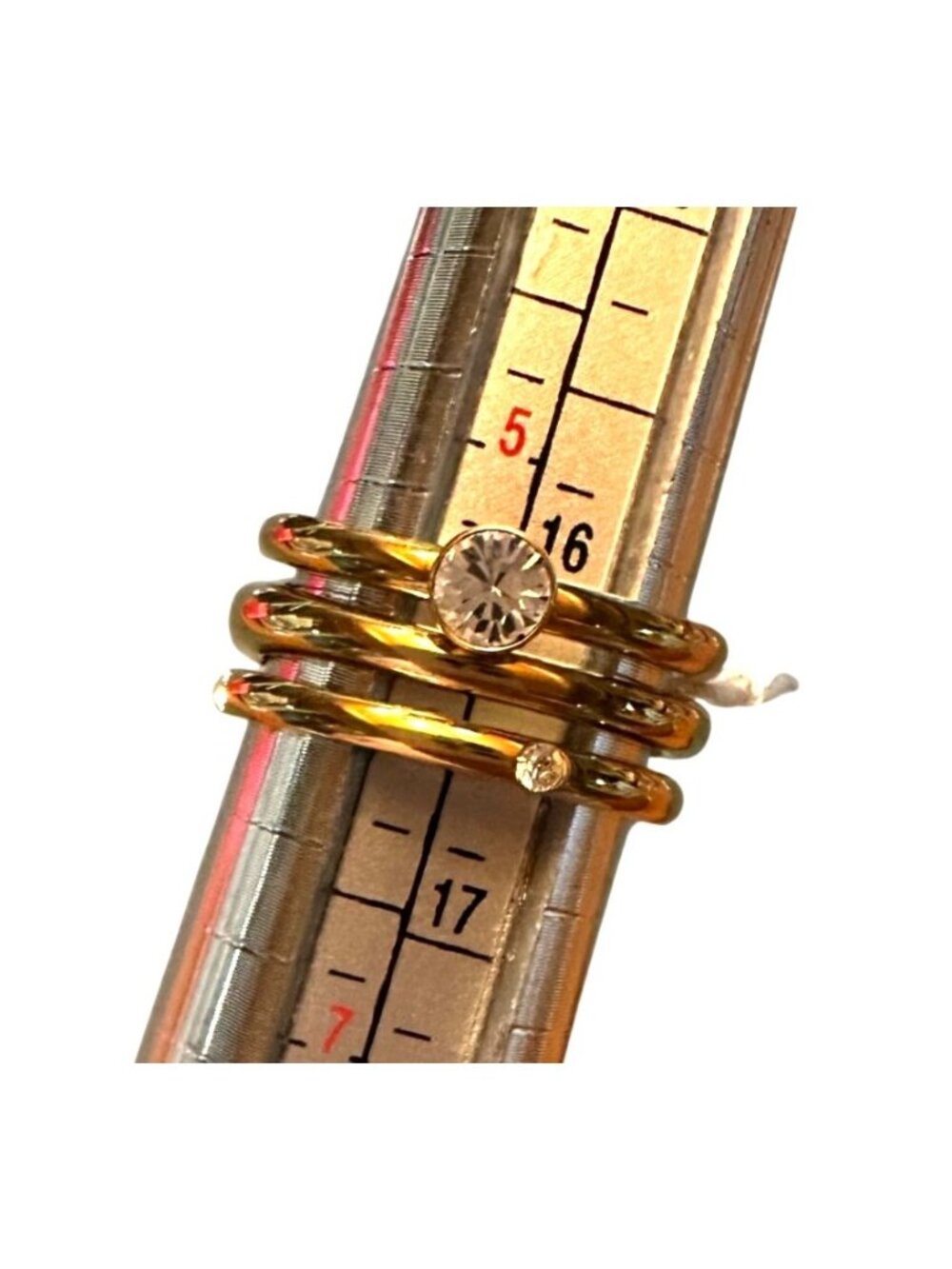 3-Piece Brosway Symphonia Gold-Plated Rings With Crystal Accents Size 7 $84